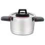 Panela Maestro MR-3530-24 aço inoxidável 24 cm, 5,5 L, pegas rebatíveis, tampa de vidro