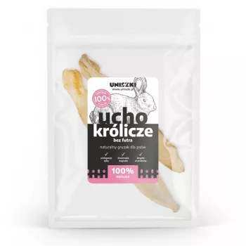 UNISZKI orelha de coelho sem pelo - Snack para cães - 2 unid.