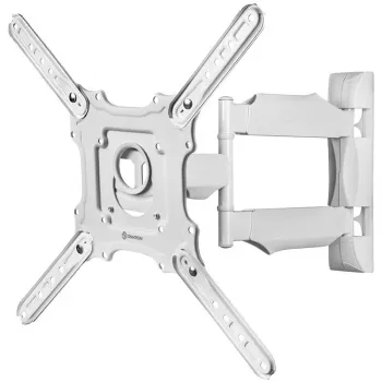 Suporte de parede para TV ONKRON M4-W para 32–65 polegadas (81–165 cm), inclinável e orientável, VESA até 400×400, carga máx. 35 kg, branco