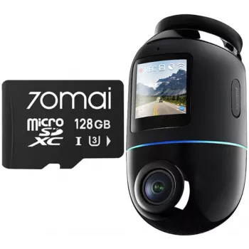 Dash Cam 70mai Omni X800 4K com cartão SD 70mai de 128 GB, preto