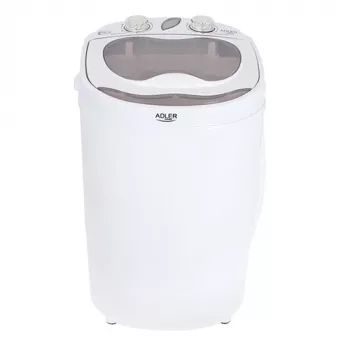 Máquina de lavar de carga superior Adler AD 8055, portátil, capacidade 3 kg, creme, botão rotativo, 150 W