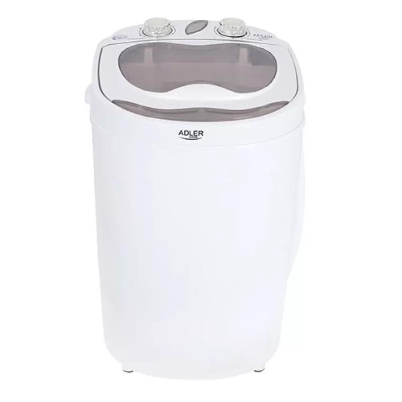 Máquina de lavar de carga superior Adler AD 8055, portátil, capacidade 3 kg, creme, botão rotativo, 150 W