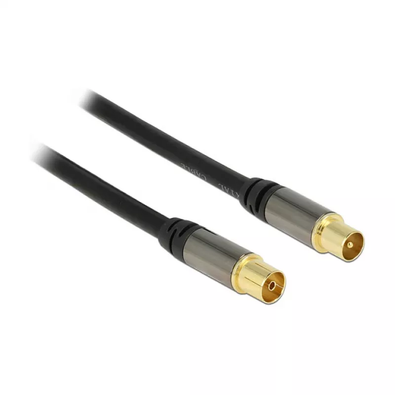 Cabo coaxial RG-6/U DeLOCK 88925 5 m IEC preto