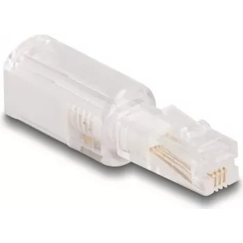 Adaptador de cabo DeLOCK 88169 RJ10 transparente branco banhado a ouro