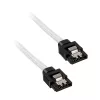 Corsair CC-8900253 Premium Sleeved cabo SATA, 60 cm, 2 unidades, branco