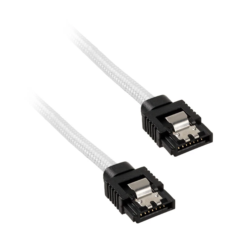 Corsair CC-8900253 Premium Sleeved cabo SATA, 60 cm, 2 unidades, branco