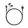 AUKEY CB-BAL5 cabo entrançado 3 em 1, Micro USB / USB-C / Lightning, 1,2 m, preto