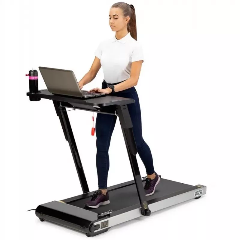 Passadeira elétrica HMS LOOP12 MULTI com secretária 1-12 km/h, preta