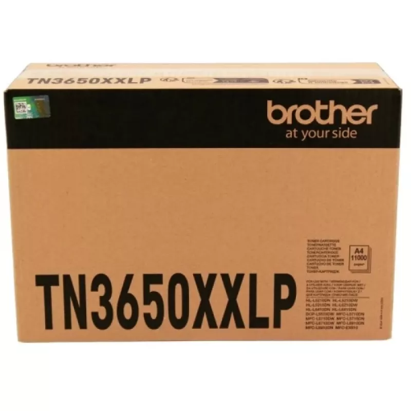Cartucho de toner Brother TN-3650XXLP para DCP-L5510, HL-L5210, HL-L5215 — compatível com contrato TN3600XXL