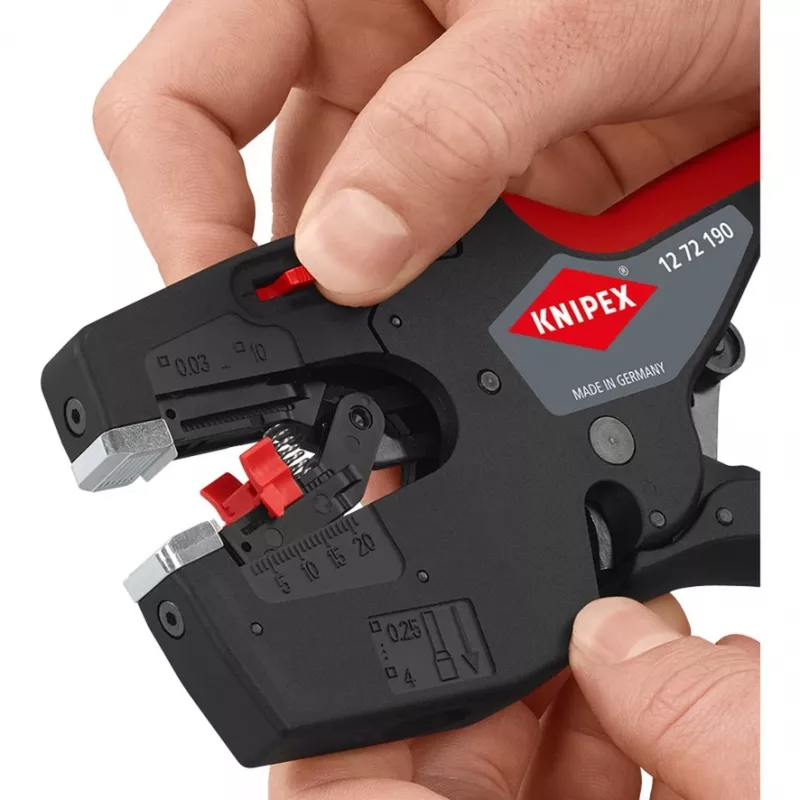 Multiferramenta para eletricistas Knipex NexStrip 12 72 190 SB – ferramenta de descarnar e cravar
