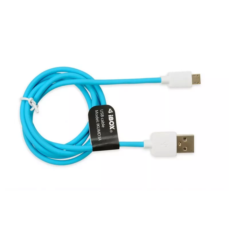 Cabo USB 2.0 IBOX IKUMD3A — USB A para Micro-USB B, 1 m, azul