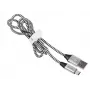 Cabo USB 2.0 Type-C macho - C macho 1,0 m preto-prateado
