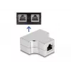 Adaptador splitter T RJ45 DeLOCK 1 x conector fêmea RJ45 para 2 x conector fêmea RJ45 Cat.5e STP