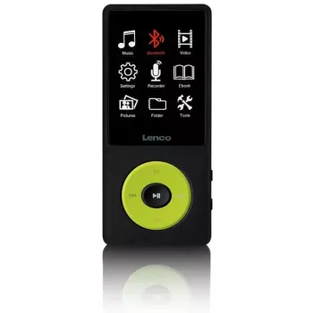 Leitor de MP3 Lenco Xemio-860GN 8 GB Preto/Verde-limão LCD 18h de reprodução