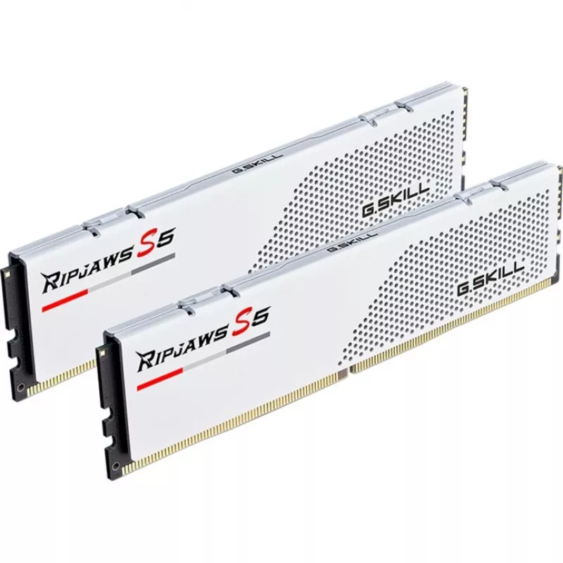 DIMM 64 GB DDR5-6000 (2x 32 GB) Dual-Kit, memória RAM branca, F5-6000J3040G32GX2-RS5W, Ripjaws S5, INTEL XMP