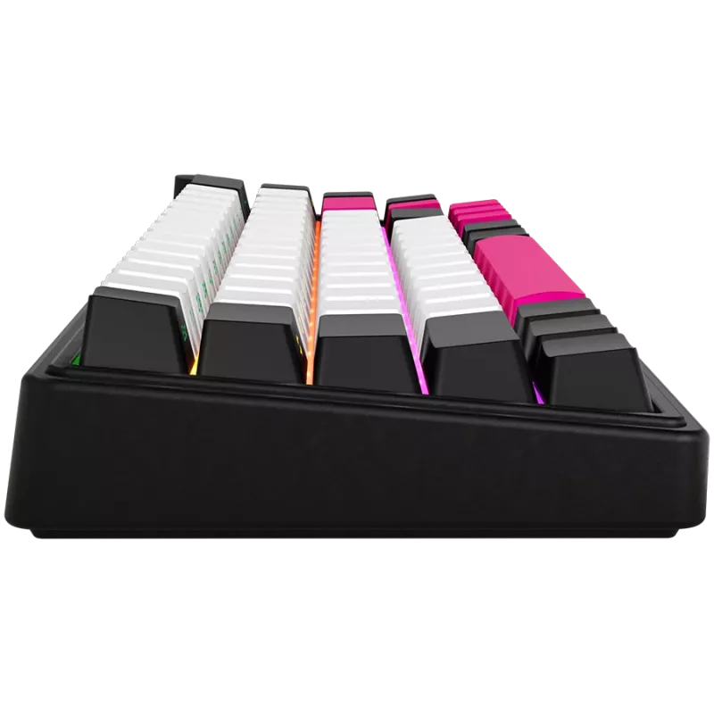 LORGAR KBP70MW, Teclado de gaming mecânico sem fios 65% Pro, preto/vermelho, layout EN