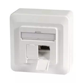 EFB-Elektronik Tomada de dados Cat.6A 500MHz superior/inferior, saliente, 2xRJ45, RAL9010 Fabricante: EFB Elektronik (ET-25133AV5-R)