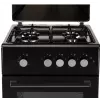 Fogão a gás MPM MPM-56-KGF-21/B — 4 bicos aço inoxidável, forno 54 l, controlo por botões