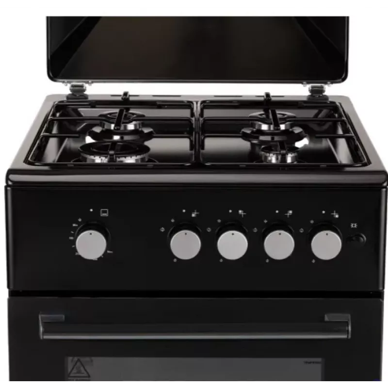 Fogão a gás MPM MPM-56-KGF-21/B — 4 bicos aço inoxidável, forno 54 l, controlo por botões
