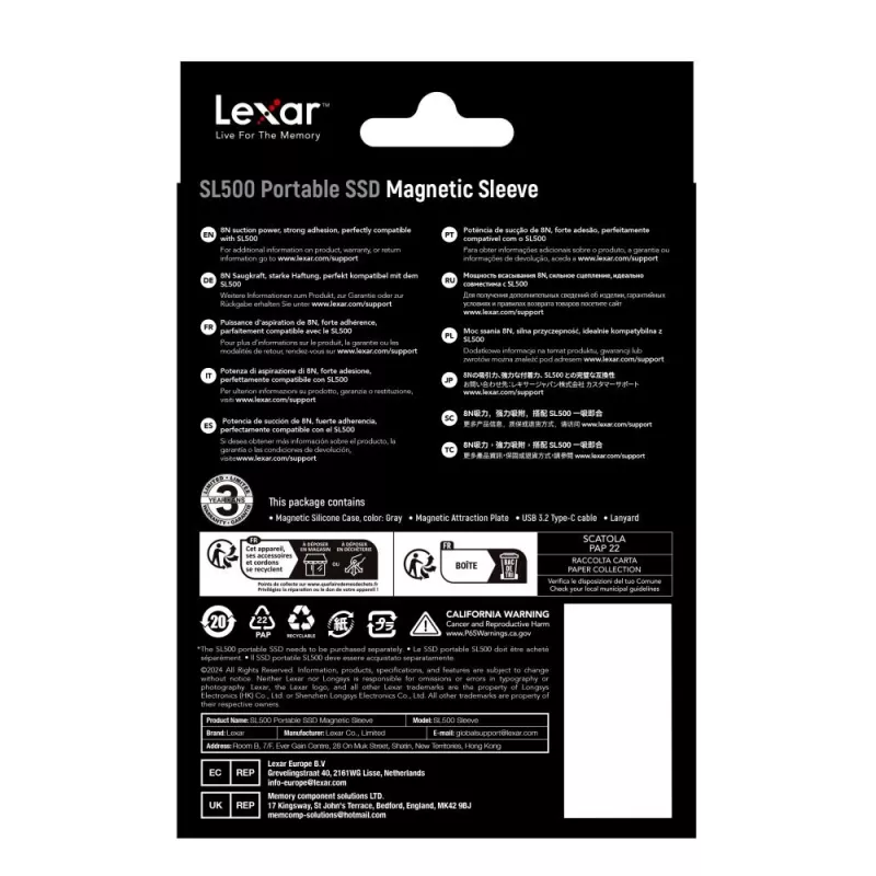 Lexar SL500 capa magnética com MagSafe (apenas capa)