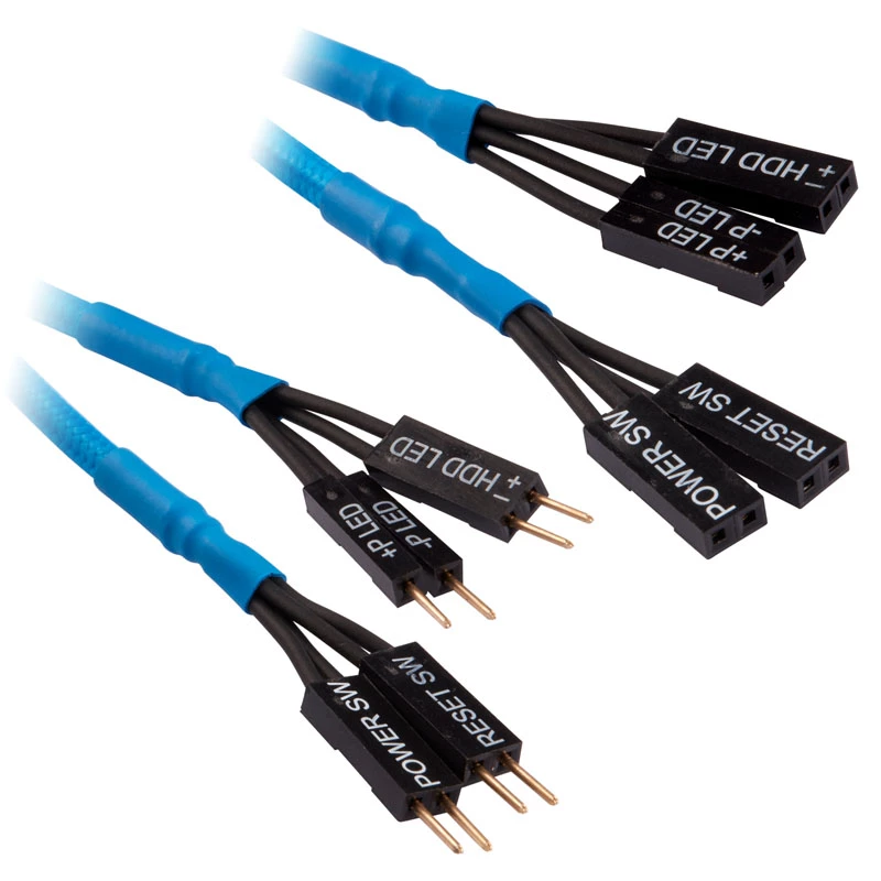 Kit de extensão de cabos do painel frontal Corsair Premium Sleeved, azul