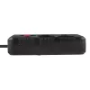 Extensão elétrica MACLEAN MCE393 B — 4 tomadas, 3×USB, 110–240 V, 2500 W, cabo de 3 m, preto