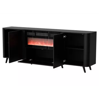 Cómoda Cama Meble Volare 200 x 39 x 75 cm, preto, aglomerado, moldura de 16 mm