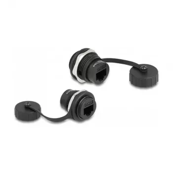 DeLOCK ficha macho de encastrar RJ45 Cat.6 IP67 à prova de água e pó preto