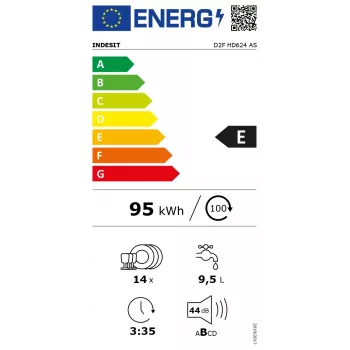 Indesit D2F HD624 AS Máquina de lavar loiça independente 14 conjuntos de louça