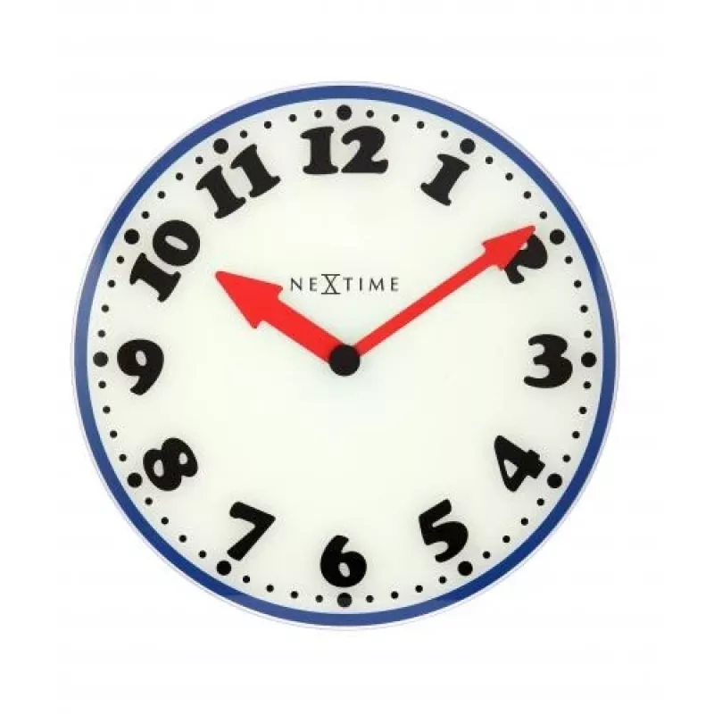 Relógio de parede NeXtime 8151 Boy, Ø43 cm, branco/azul/preto/vermelho