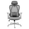 Cadeira gaming huzaro Combat 2.7 — cadeirão gaming ergonómico em tecido, cinzento, encosto em mesh, altura ajustável, mecanismo de inclinação, 120 kg máx.