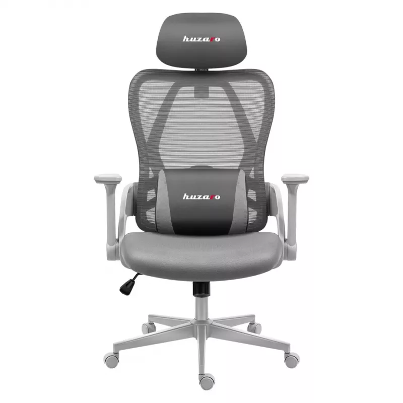 Cadeira gaming huzaro Combat 2.7 — cadeirão gaming ergonómico em tecido, cinzento, encosto em mesh, altura ajustável, mecanismo de inclinação, 120 kg máx.