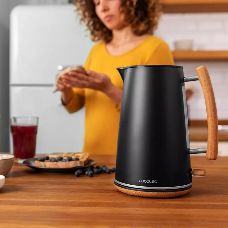 Cecotec ThermoSense 400 chaleira elétrica, 1,7 L, 3000 W, Black Woody