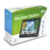 Higrómetro termómetro GreenBlue GB540 — interior 0–50°C / exterior -20–65°C, relógio DCF, sensor exterior 60 m, preto