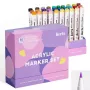 Marcadores acrílicos Arrtx LC303311 — conjunto com 30 cores, tinta acrílica recarregável/opaca, pontas fina a média