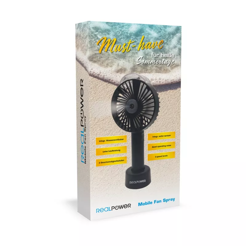 Ventilador RealPower portátil com pulverizador