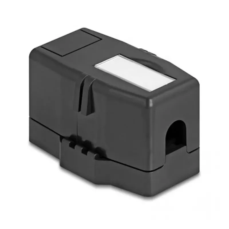 Delock 85840 Caixa Keystone vazia, 1 porta, com base magnética, preto