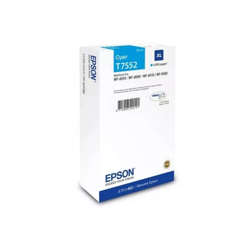 Tinteiro Epson C13T75524N (original, XL alta capacidade) ciano para série WF-8XXX