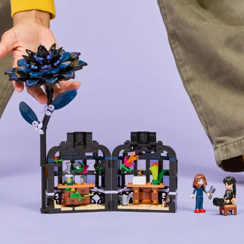 Conjunto de construção LEGO Wednesday 76784 flor dália negra — modelo decorativo, 358 peças, 9+ anos