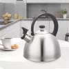 Chaleira Maestro MR1302 aço inoxidável 2,5 L, adequada para indução, apito com tampa articulada, pega preta
