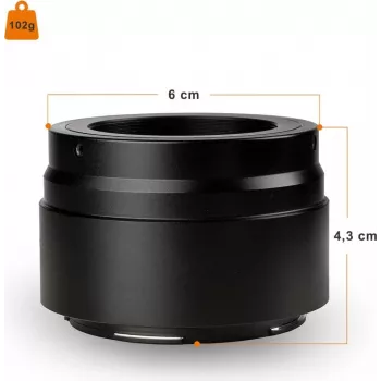 Adaptador T2 Walimex pro para Nikon Z - Anel Adaptador com Foco Manual, Manuseamento Simples, Anel de Ligação de Objetiva Compatível com Nikon Z6, Nikon Z7, N