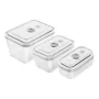 Recipiente de conservação ZWILLING FRESH & SAVE retangular conjunto vidro/plástico 3 peças, 0,35/0,75/1,6 l, hermético, adequado a micro-ondas/forno/frigorífico