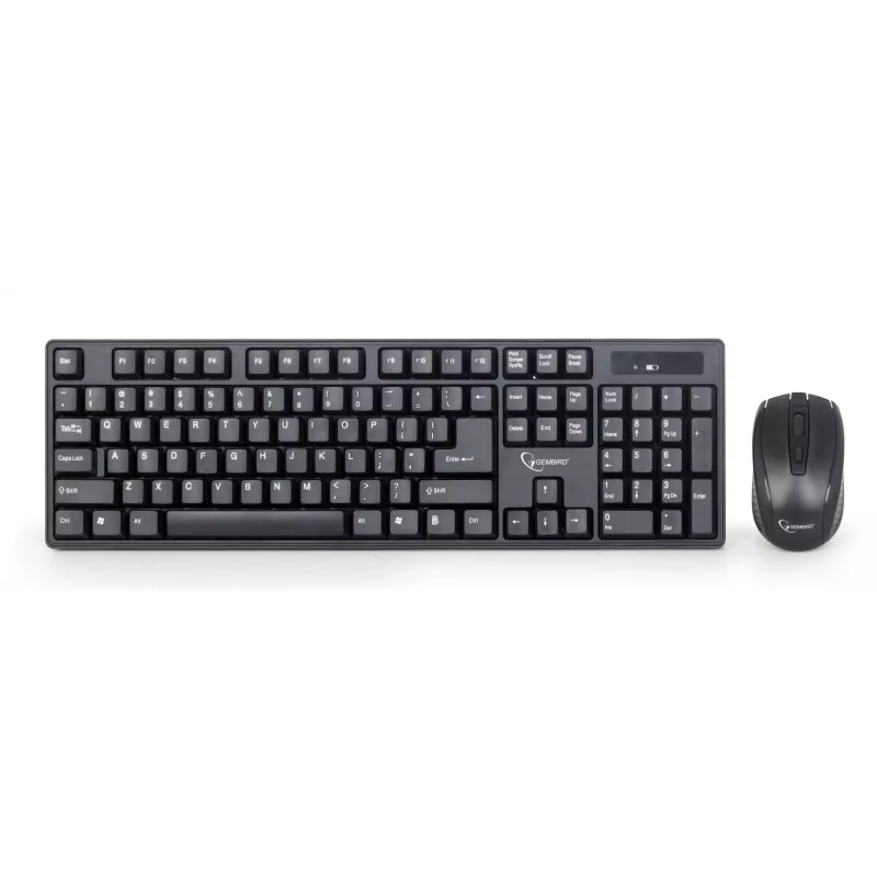 Conjunto de teclado + rato preto/sem fios