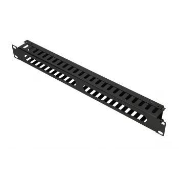 Painel de gestão de cabos Extralink Gestor de cabos com tampa metálica preto metal 48,3 cm