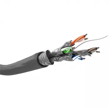 Cabo de rede Wentronic Goobay CAT 6, S/FTP (PiMF), cinzento, 305 m – mistura de cobre CCA, AWG 23/1 (sólido), PVC (95696)