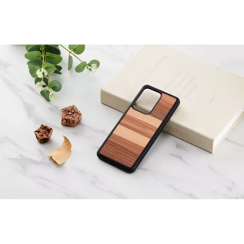 Capa protetora Man and Wood Galaxy S20 Ultra — acabamento em madeira preta