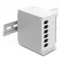Patch panel DELOCK 6 portas para SC simplex ou LC duplex, cinzento metal, montagem em calha DIN