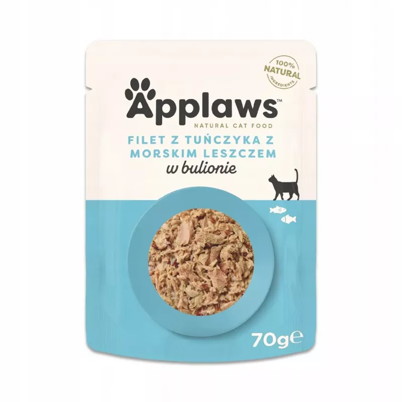 Applaws comida húmida para gatos com filete de atum e dourada em caldo, 70 g