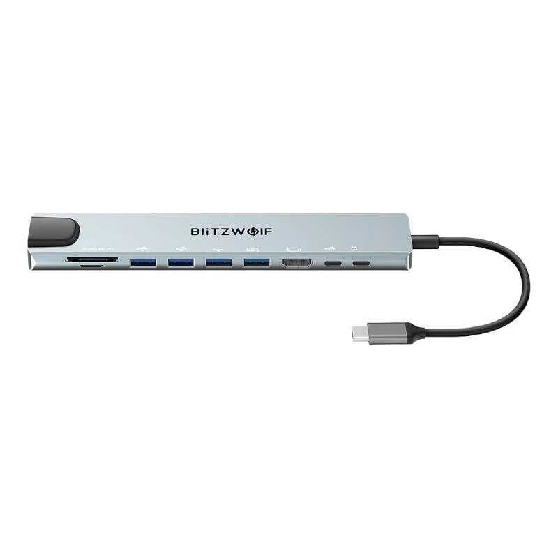 Docking station Blitzwolf BW-TH5 10em1 USB-C (prateado)