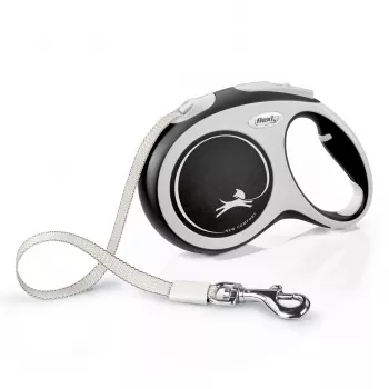 Trella retrátil Flexi New COMFORT 8 m preta, cinzenta para cão